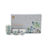 Marisella - Arabic Coffee Cups Set (12-Pc) - Blue & Silver