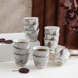 Marisella - Arabic Coffee Cups Set (12-Pc) - Grey & Silver