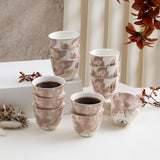 Marisella - Arabic Coffee Cups Set (12-Pc) - Pink & Gold