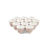 Marisella - Arabic Coffee Cups Set (12-Pc) - Pink & Gold
