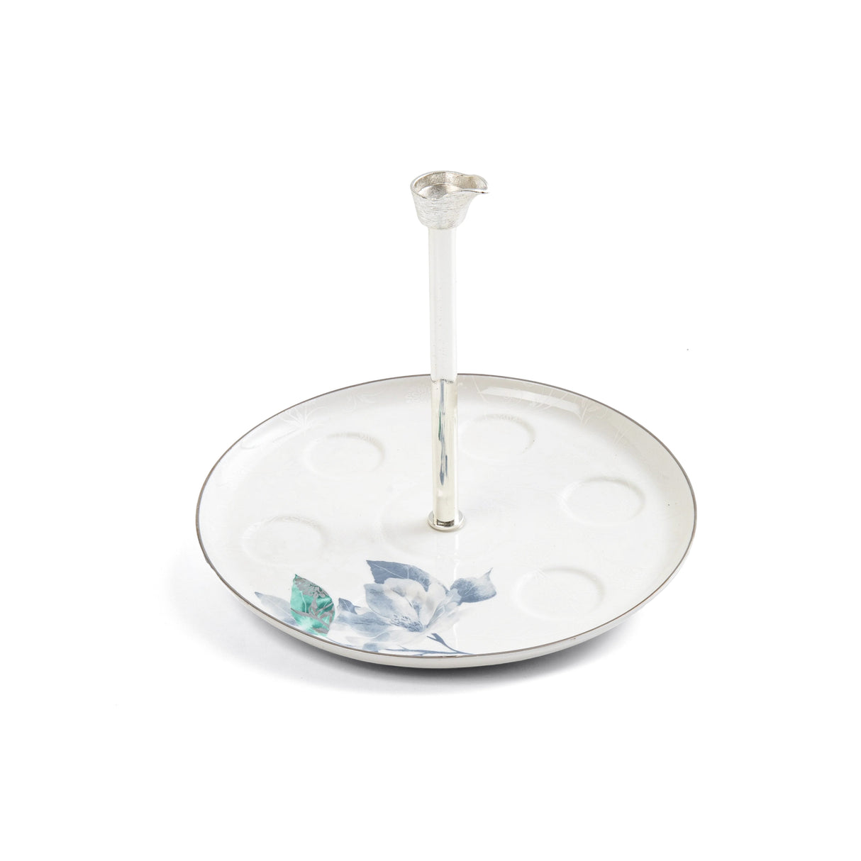 Marisella - Arabic Coffee Cups With Holder - Blue & Silver