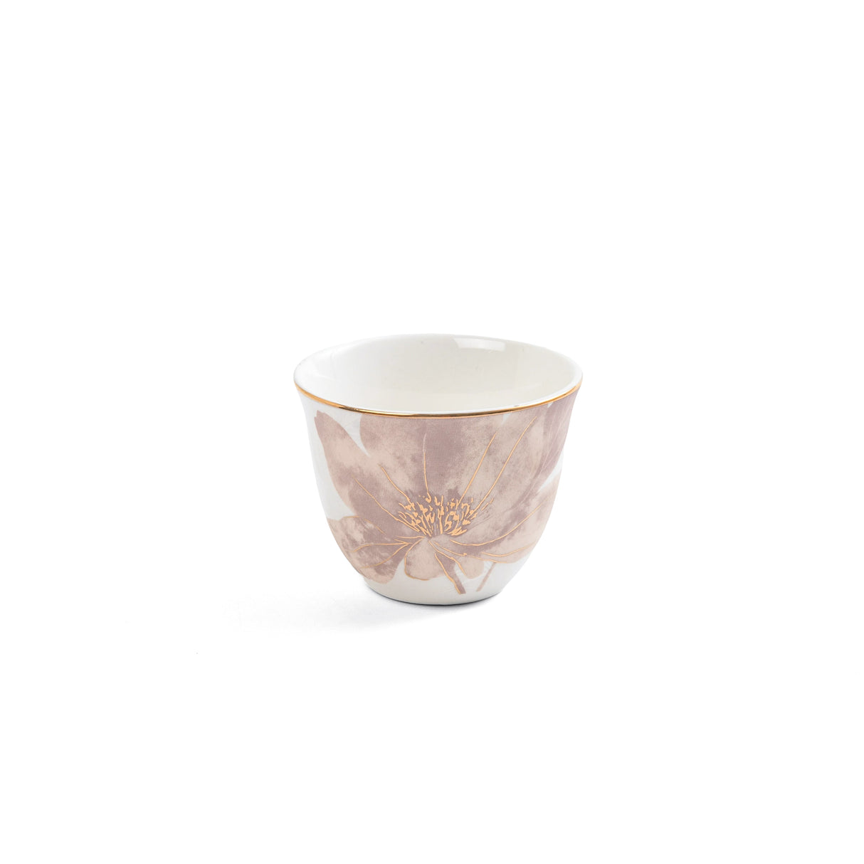 Marisella - Arabic Coffee Cups With Holder - Pink & Gold