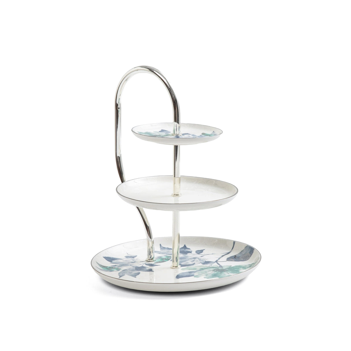 Marisella - 3 Tier Plate - Blue & Silver