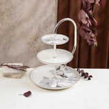 Marisella - 3 Tier Plate - Grey & Silver