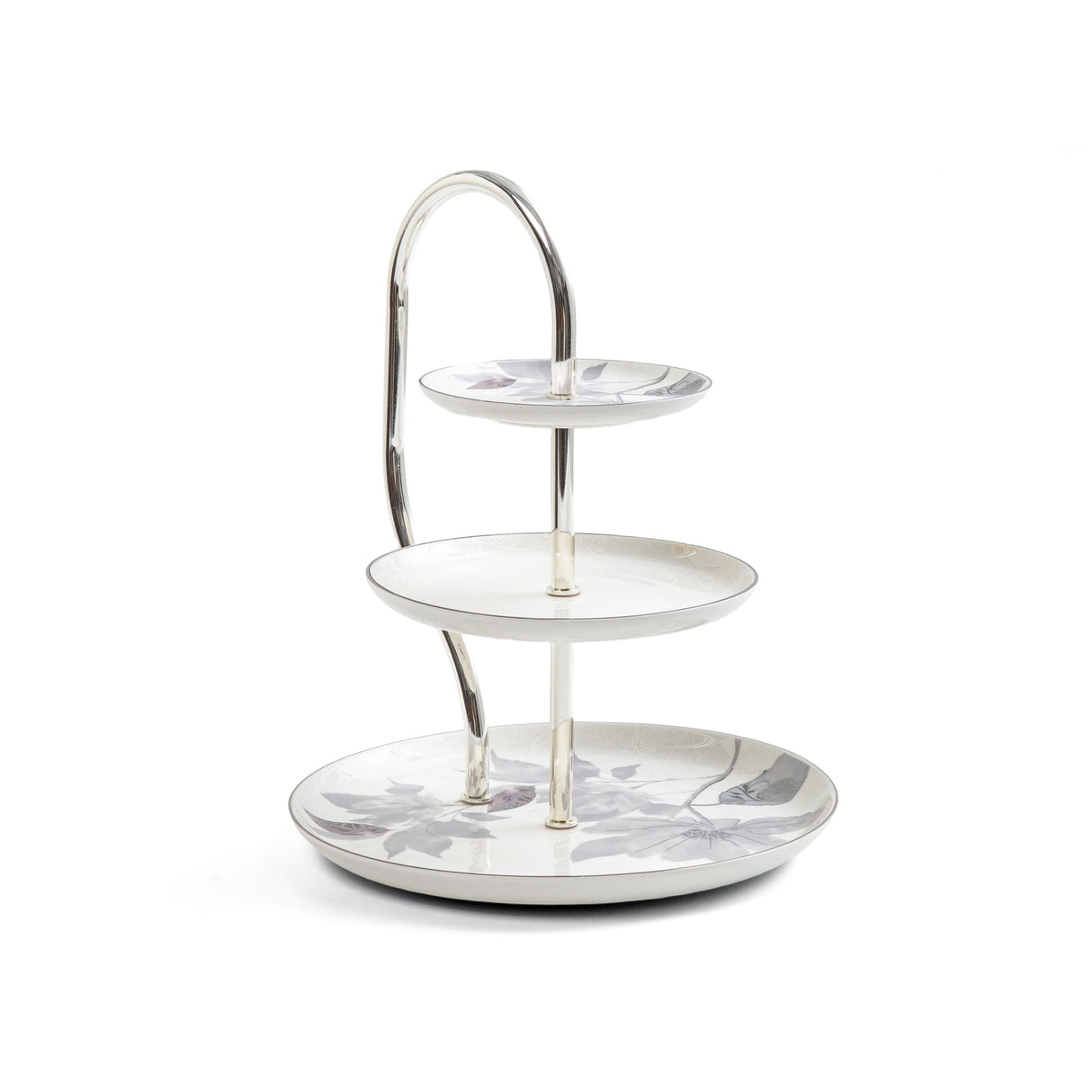 Marisella - 3 Tier Plate - Grey & Silver