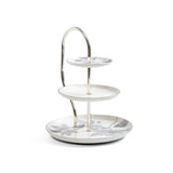 Marisella - 3 Tier Plate - Grey & Silver