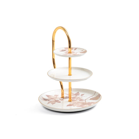 Marisella - 3 Tier Plate - Pink & Gold