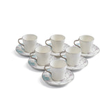 Khuzama - Espresso/Turkish Coffee Set (12-Pc) - Blue & Silver