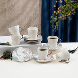 Khuzama - Cappuccino Set (12-Pc) - Blue & Silver