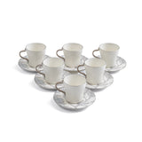 Khuzama - Cappuccino Set (12-Pc) - Grey & Silver