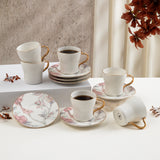 Khuzama - Cappuccino Set (12-Pc) - Pink & Gold