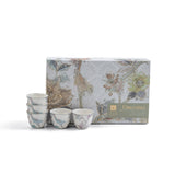 Khuzama - Arabic Coffee Cups Set (12-Pc) - Blue & Silver