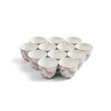 Khuzama - Arabic Coffee Cups Set (12-Pc) - Pink & Gold