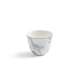 Khuzama - Arabic Coffee Cups With Holder - Blue & Silver