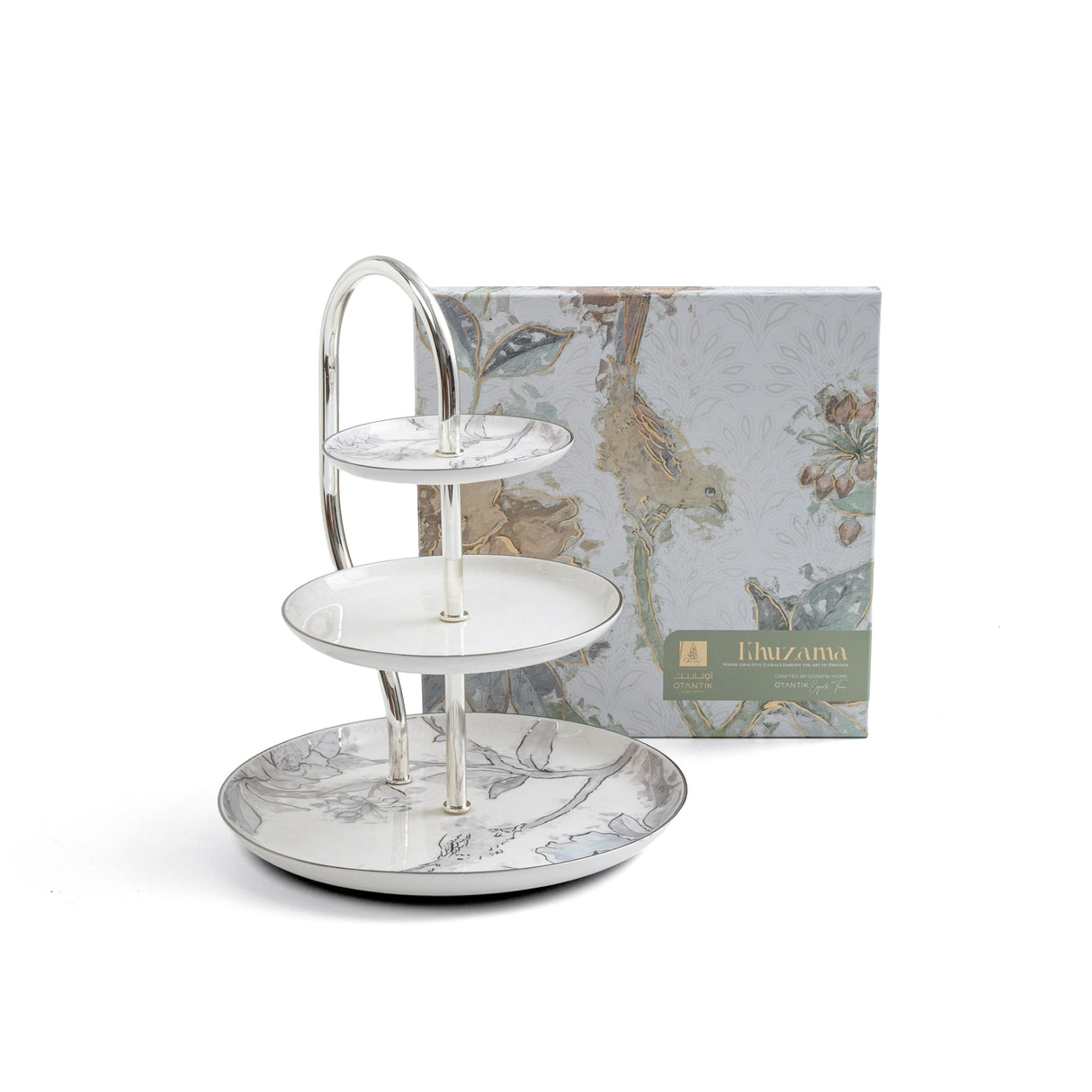 Khuzama - 3 Tier Plate - Grey & Silver