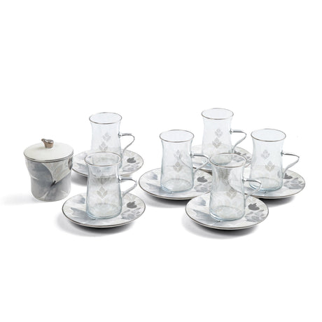 Veloura - Tea Set (13-Pc) - Grey & Silver