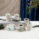 Veloura - Espresso/Turkish Coffee Set (12-Pc) - Blue & Silver