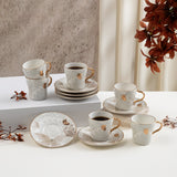 Veloura - Espresso/Turkish Coffee Set (12-Pc) - Brown & Gold