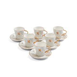 Veloura - Espresso/Turkish Coffee Set (12-Pc) - Brown & Gold