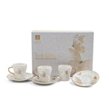 Veloura - Espresso/Turkish Coffee Set (12-Pc) - Brown & Gold