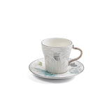 Veloura - Cappuccino Set (12-Pc) - Blue & Silver