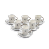Veloura - Cappuccino Set (12-Pc) - Grey & Silver