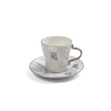 Veloura - Cappuccino Set (12-Pc) - Grey & Silver