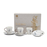Veloura - Cappuccino Set (12-Pc) - Grey & Silver