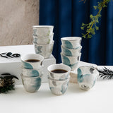 Veloura - Arabic Coffee Cups Set (12-Pc) - Blue & Silver
