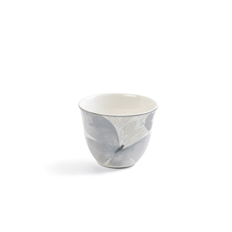 Veloura - Arabic Coffee Cups With Holder - Grey & Silver