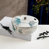 Veloura - Large Decorative Canister - Blue & Silver