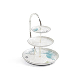 Veloura - 3 Tier Plate - Blue & Silver