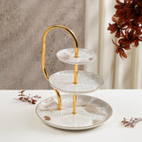 Veloura - 3 Tier Plate - Brown & Gold