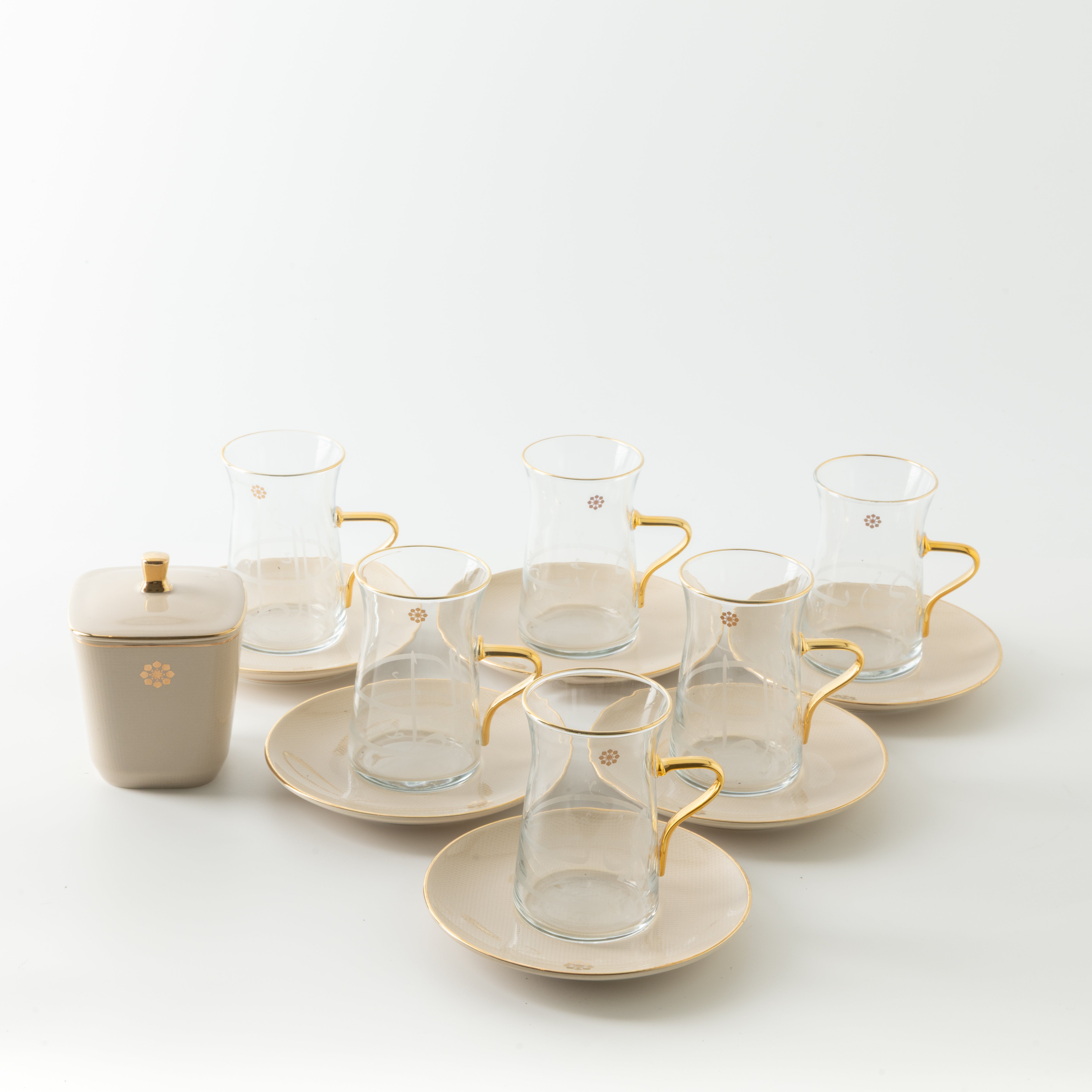 Mirral - Tea Set (13-Pc) - Beige & Gold – Otantik Home