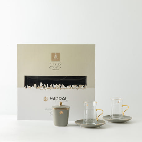 Mirral - Tea Set (13-Pc) - Grey & Gold