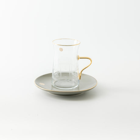 Mirral - Tea Set (19-Pc) - Grey & Gold