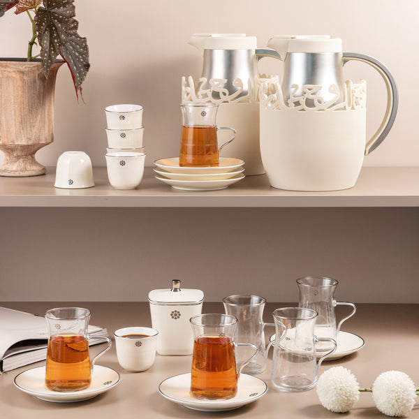 Mirral - Tea Set (21-Pc) - White & Silver – Otantik Home