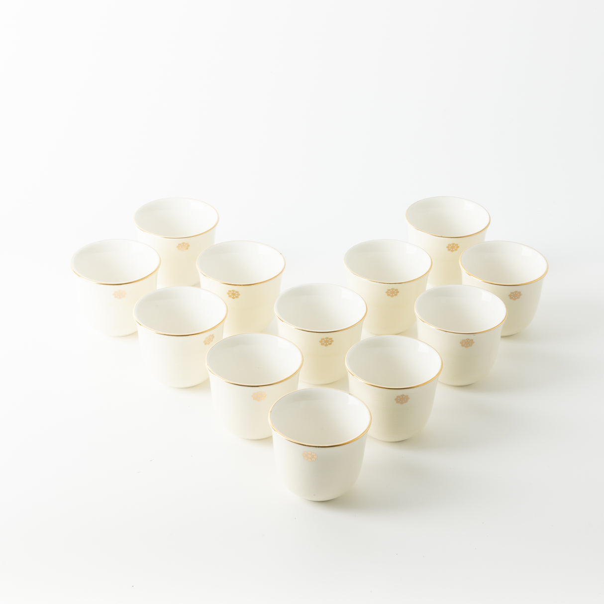 Mirral - Arabic Coffee Cups Set (12-Pc) - White & Gold