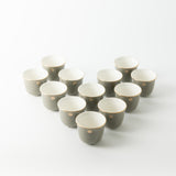 Mirral - Arabic Coffee Cups Set (12-Pc) - Grey & Gold