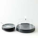 Mirral - Cake Set (9-Pc) - Dark Blue & Silver