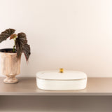 Mirral - Large Decorative Canister - White & Gold