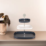 Mirral - 3 Tier Plate - Dark Blue & Silver