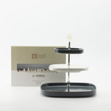 Mirral - 3 Tier Plate - Dark Blue & Silver