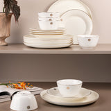 Mirral - Dinner Set (18-Pc) - White & Gold