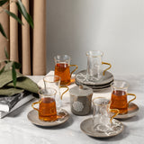 Octara - Tea Set (13-Pc) - Grey & Gold