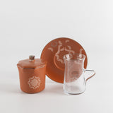 Octara - Tea Set (13-Pc) - Orange & Silver