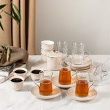 Octara - Tea Set (19-Pc) - Beige & Silver