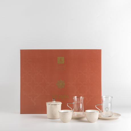 Octara - Tea Set (19-Pc) - Beige & Silver
