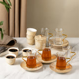 Octara - Tea Set (19-Pc) - Ivory & Gold