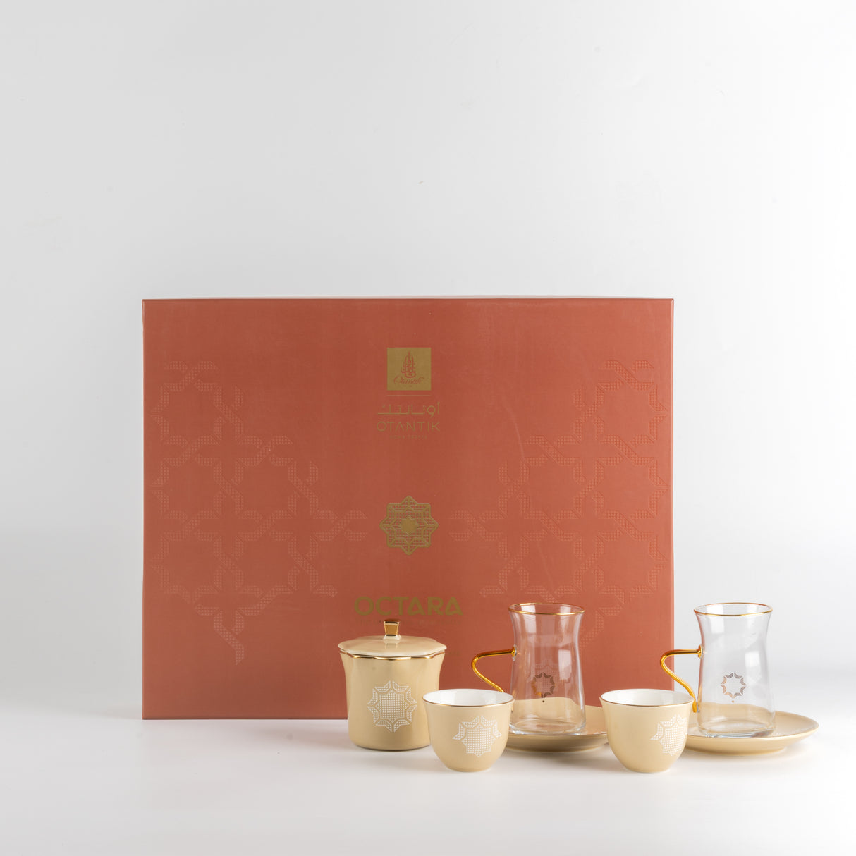 Octara - Tea Set (19-Pc) - Ivory & Gold